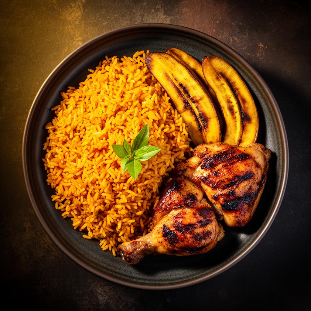 Sierra Leonean jollof plate